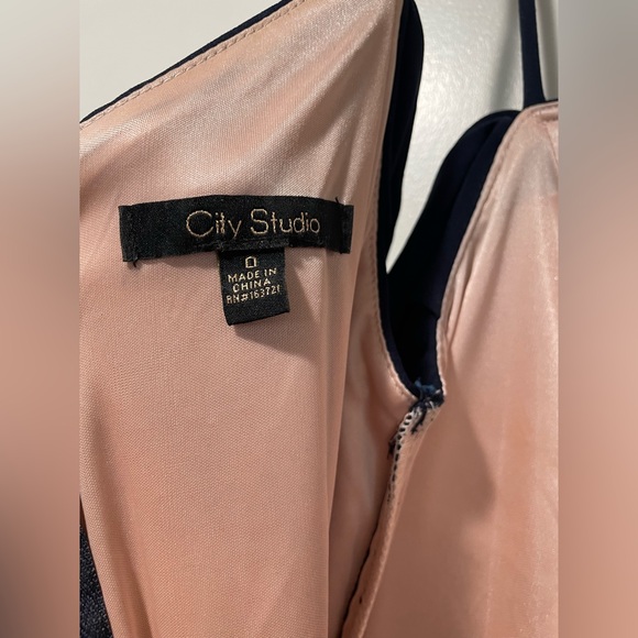 Elegant Navy Off-Shoulder Evening Dress/ Wedding Guest Dress - Picture 7 of 8